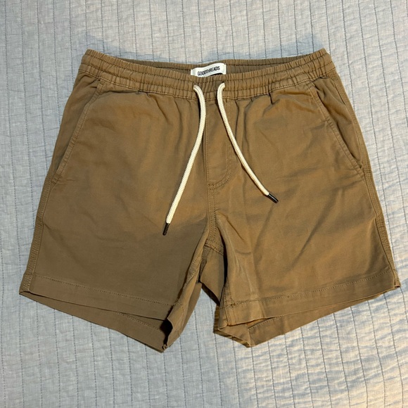 Goodthreads 7 inch Inseam Pull-on Stretch Canvas Short Flat-Front, Kaki Size XS - Picture 1 of 6